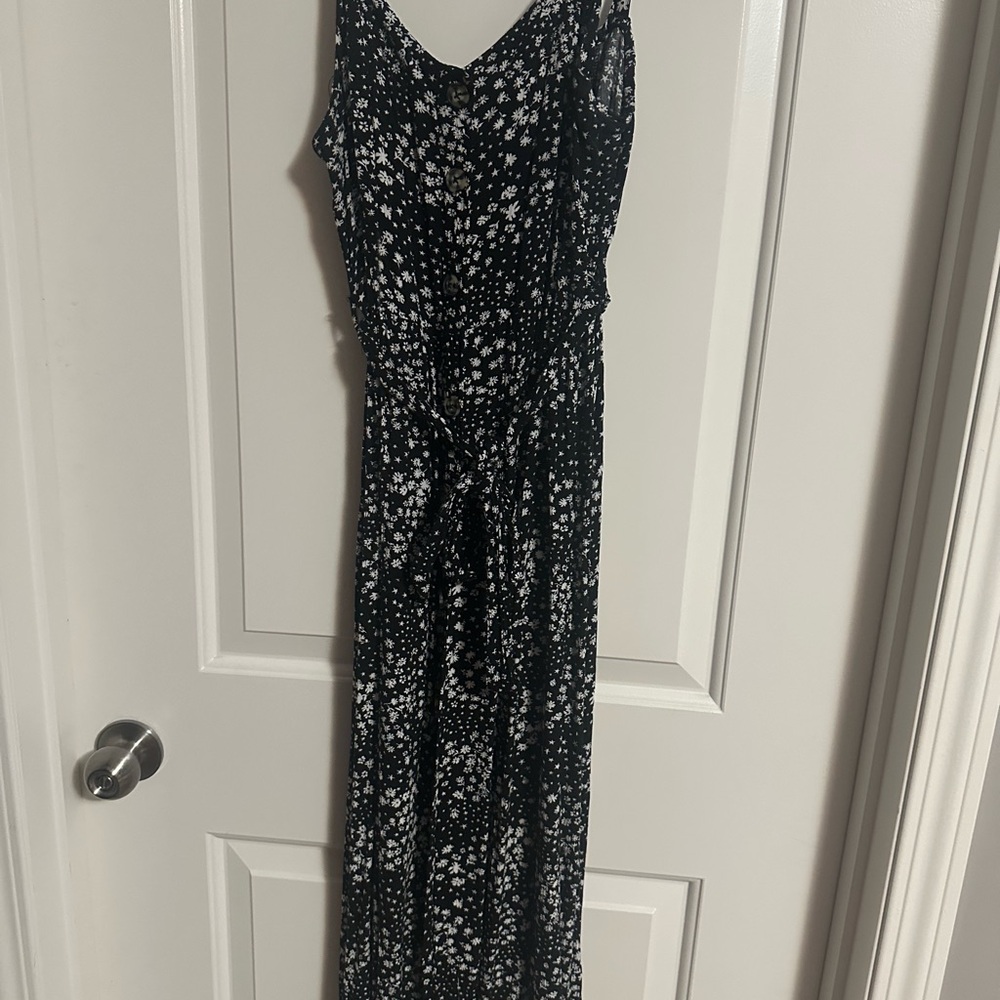 Pink Rose Black and White Patterned Dress